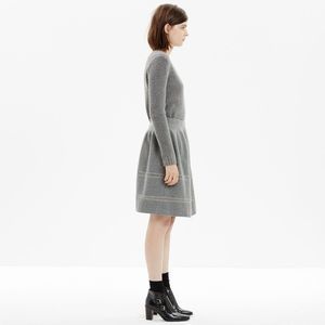 Madewell High Waist A-Line Wool Skirt w/ Pockets and Mesh Trim Small